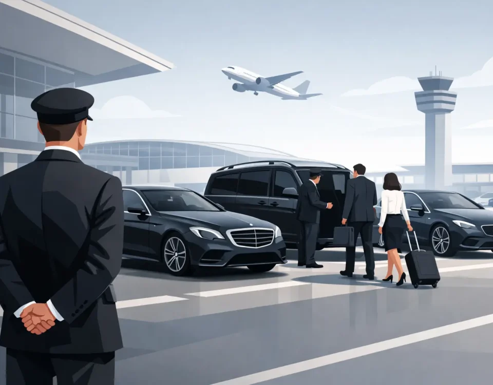 As-directed chauffeur service in Paris with executive vehicles, retained chauffeur and passengers moving through a flexible business schedule.