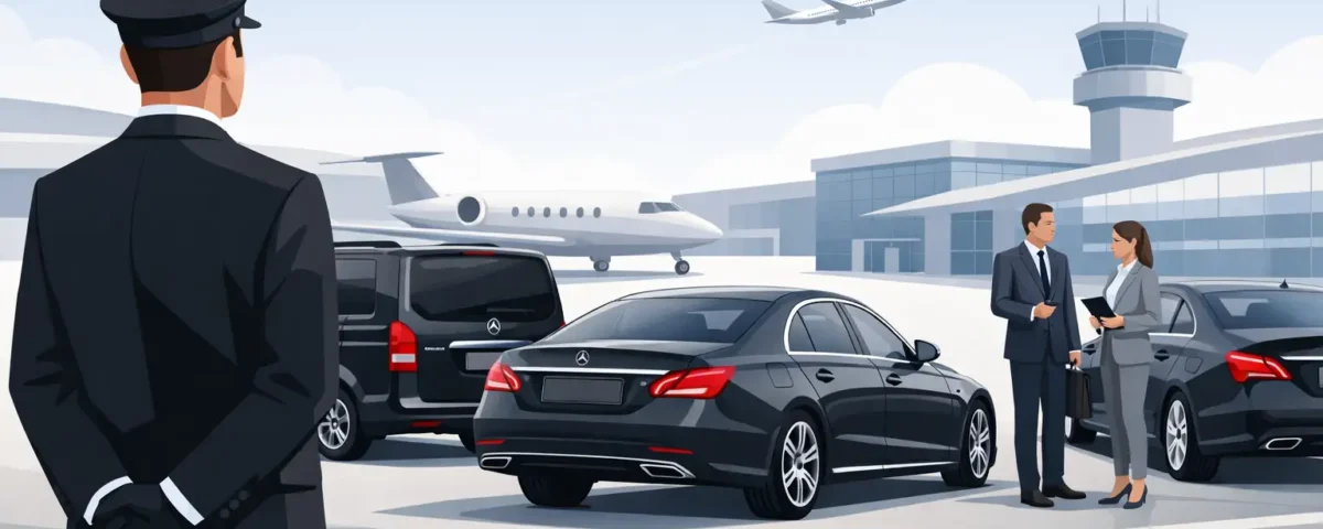 Mercedes Classe S avec chauffeur privé lors d’un roadshow exécutif à Paris