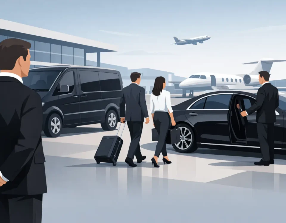 FCLS chauffeur coordinating a professional roadshow in Paris with a high-end vehicle